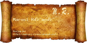 Marosi Rómeó névjegykártya